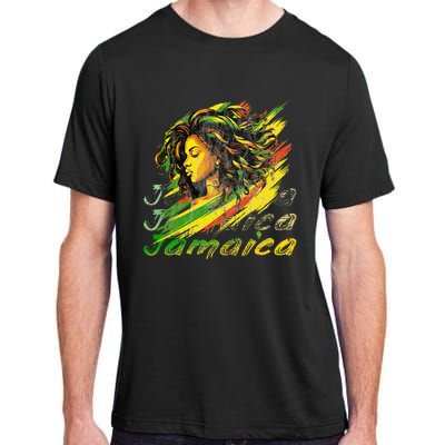 Jamaican Black Jamaica Flag Hair Women Adult ChromaSoft Performance T-Shirt