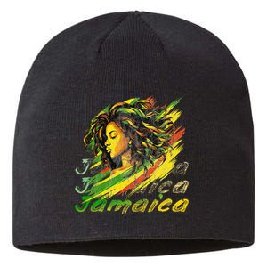 Jamaican Black Jamaica Flag Hair Women Sustainable Beanie