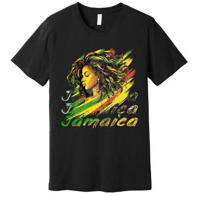 Jamaican Black Jamaica Flag Hair Women Premium T-Shirt