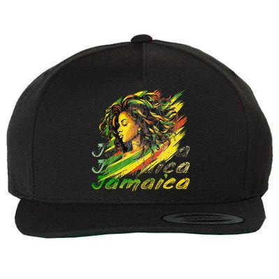 Jamaican Black Jamaica Flag Hair Women Wool Snapback Cap