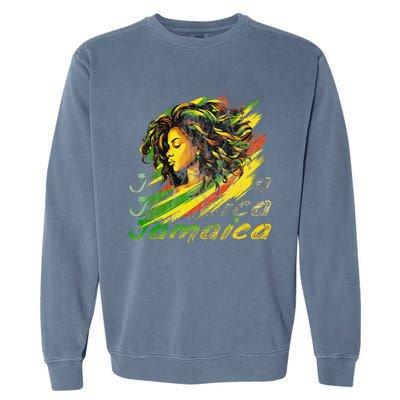 Jamaican Black Jamaica Flag Hair Women Garment-Dyed Sweatshirt