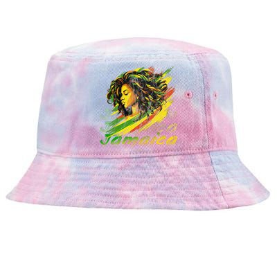 Jamaican Black Jamaica Flag Hair Women Tie-Dyed Bucket Hat