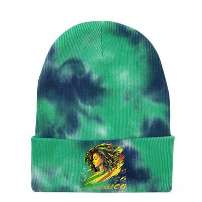 Jamaican Black Jamaica Flag Hair Women Tie Dye 12in Knit Beanie