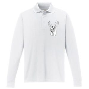 Jackalope Blackwork Performance Long Sleeve Polo