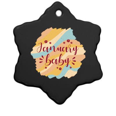 January Baby Ceramic Star Ornament