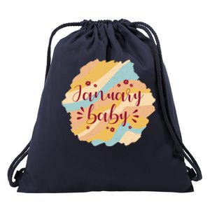 January Baby Drawstring Bag