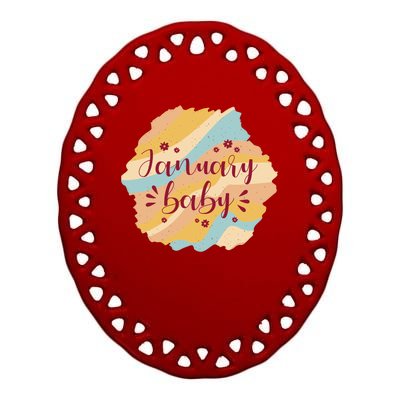 January Baby Ceramic Oval Ornament