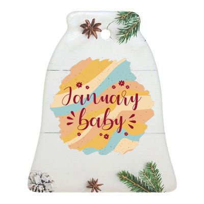 January Baby Ceramic Bell Ornament