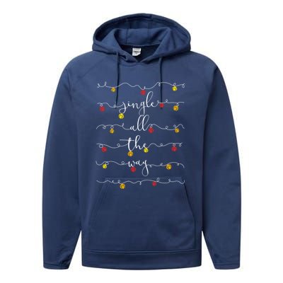 Jingle Bells Jingle All The Way Sleigh Bells Christmas Gift Performance Fleece Hoodie