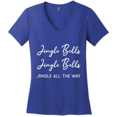 Jingle Bells Jingle Bells Jingle All The Way Gift Women's V-Neck T-Shirt