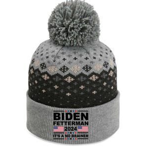 Joe Biden John Fetterman 2024 It's A No Brainer Funny The Baniff Cuffed Pom Beanie