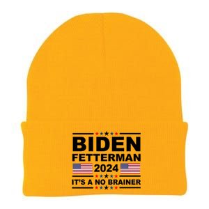 Joe Biden John Fetterman 2024 It's A No Brainer Funny Knit Cap Winter Beanie