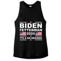Joe Biden John Fetterman 2024 It's A No Brainer Funny Ladies PosiCharge Tri-Blend Wicking Tank