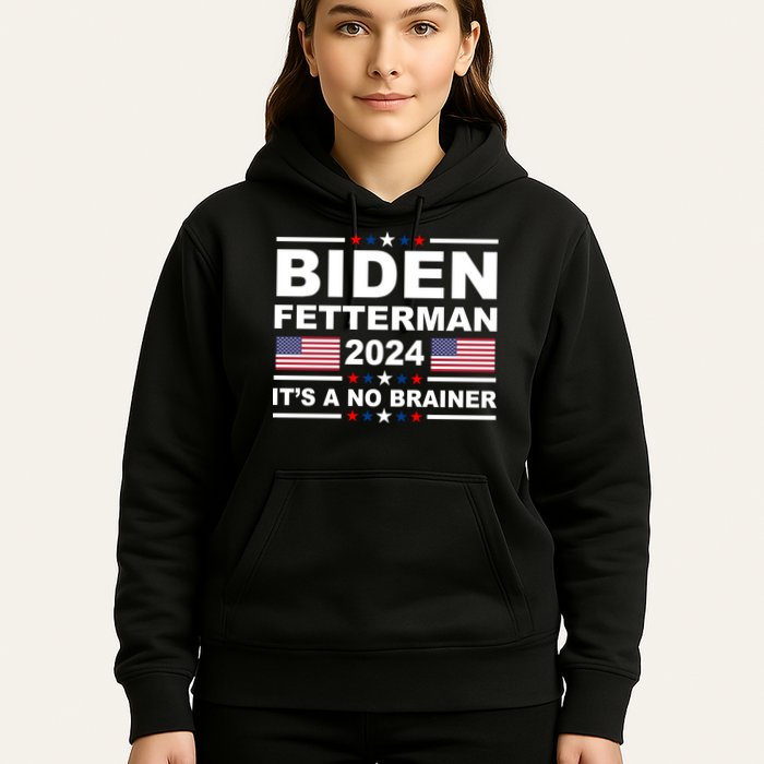 Joe Biden John Fetterman 2024 It's A No Brainer Funny Hoodie