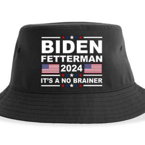 Joe Biden John Fetterman 2024 It's A No Brainer Funny Sustainable Bucket Hat