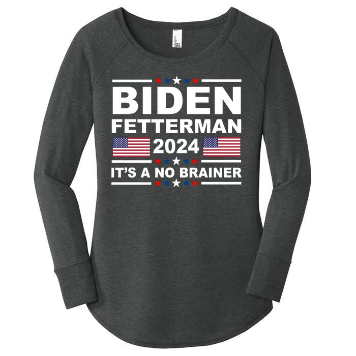 Joe Biden John Fetterman 2024 It's A No Brainer Funny Women's Perfect Tri Tunic Long Sleeve Shirt