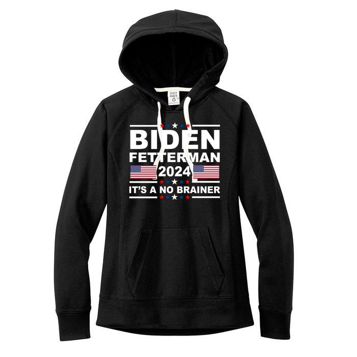 Joe Biden John Fetterman 2024 It's A No Brainer Funny Women's Fleece Hoodie