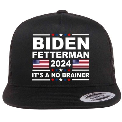 Joe Biden John Fetterman 2024 It's A No Brainer Funny Flatbill Hat