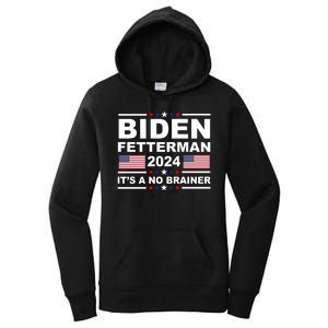 Joe Biden John Fetterman 2024 It's A No Brainer Funny Women's Pullover Hoodie