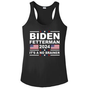 Joe Biden John Fetterman 2024 It's A No Brainer Funny Ladies PosiCharge Competitor Racerback Tank