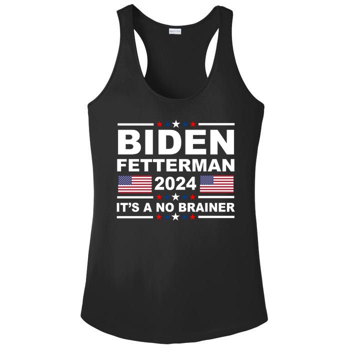 Joe Biden John Fetterman 2024 It's A No Brainer Funny Ladies PosiCharge Competitor Racerback Tank