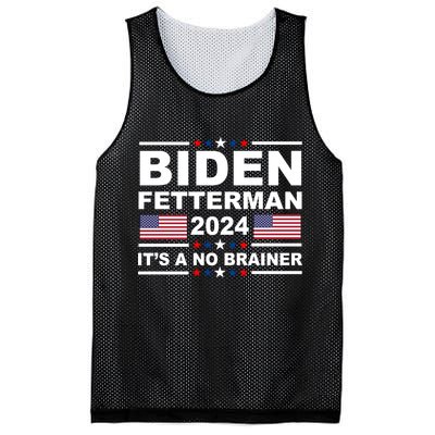 Joe Biden John Fetterman 2024 It's A No Brainer Funny Mesh Reversible Basketball Jersey Tank
