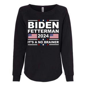 Joe Biden John Fetterman 2024 It's A No Brainer Funny Womens California Wash Sweatshirt