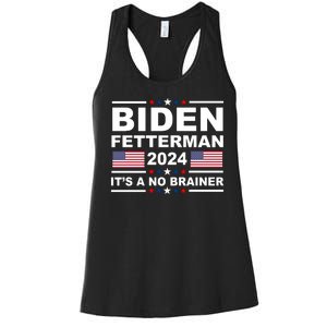 Joe Biden John Fetterman 2024 It's A No Brainer Funny Women's Racerback Tank