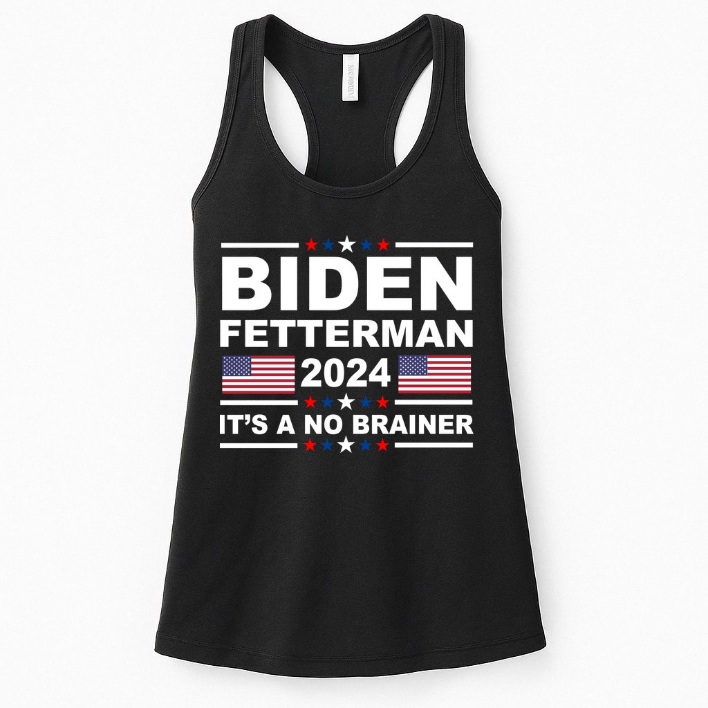 Joe Biden John Fetterman 2024 It's A No Brainer Funny Womens Tank Top