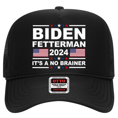 Joe Biden John Fetterman 2024 It's A No Brainer Funny Trucker Hat