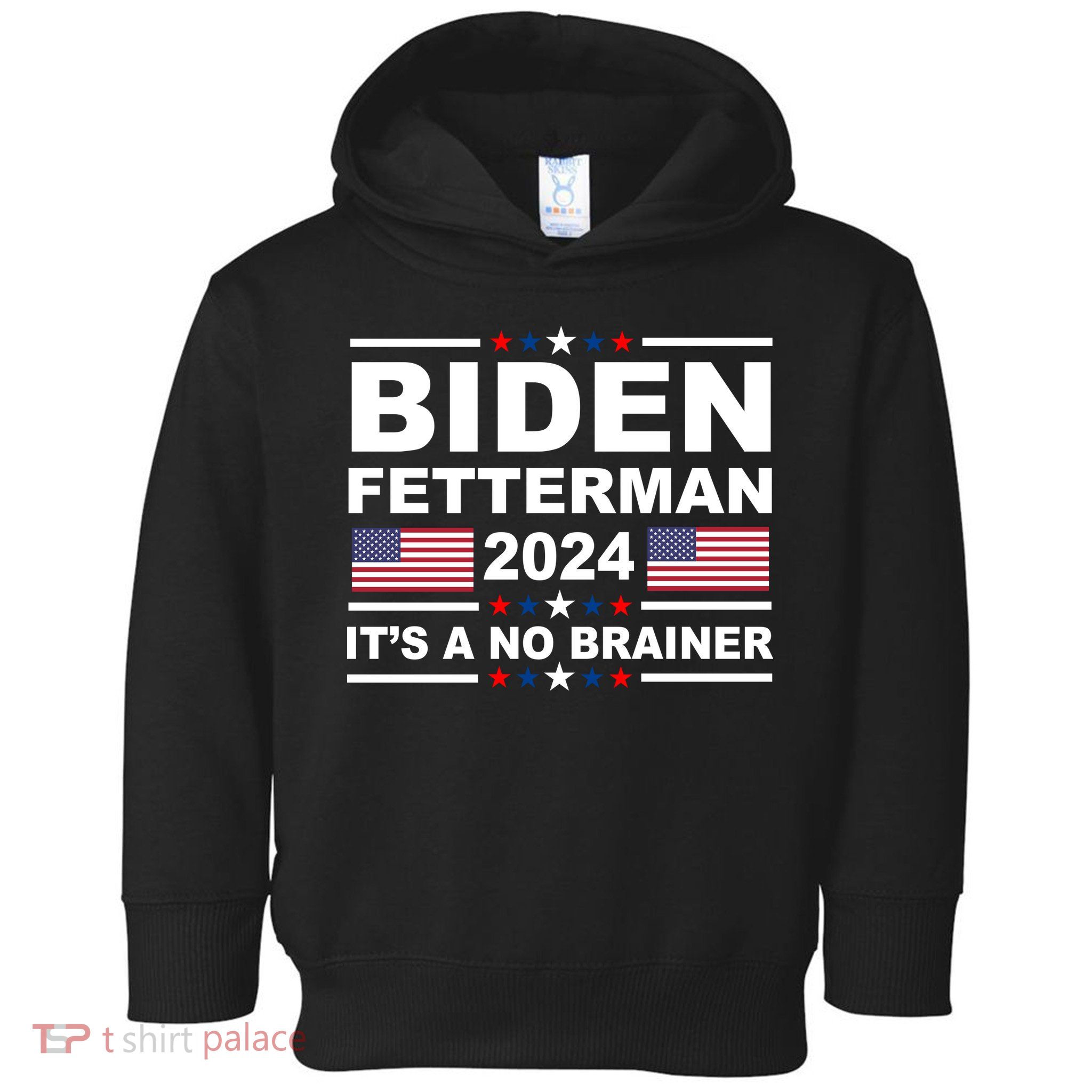 Joe Biden John Fetterman 2024 It's A No Brainer Funny Toddler Hoodie