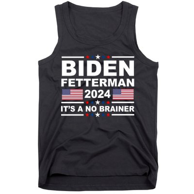 Joe Biden John Fetterman 2024 It's A No Brainer Funny Tank Top