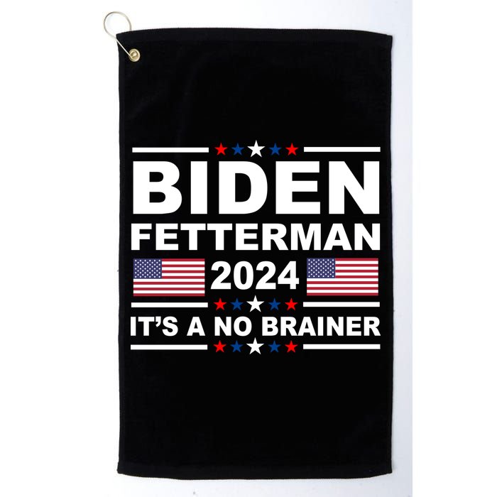Joe Biden John Fetterman 2024 It's A No Brainer Funny Golf Towel