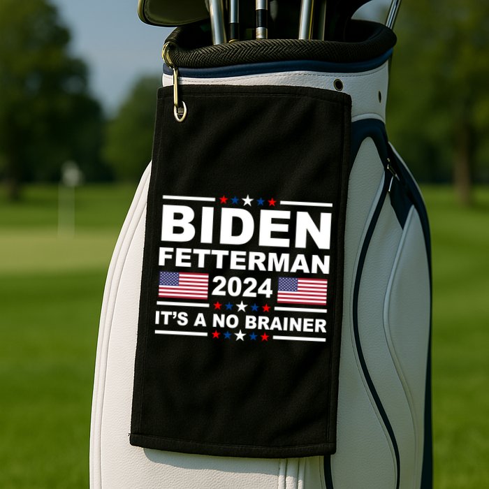 Joe Biden John Fetterman 2024 It's A No Brainer Funny Golf Towel