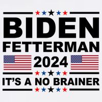 Joe Biden John Fetterman 2024 It's A No Brainer Funny Garment-Dyed Sweatshirt