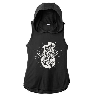 Jingle Bells Jingle Bells Christmas Pajama Cute Xmas Snowman Ladies PosiCharge Tri-Blend Wicking Draft Hoodie Tank