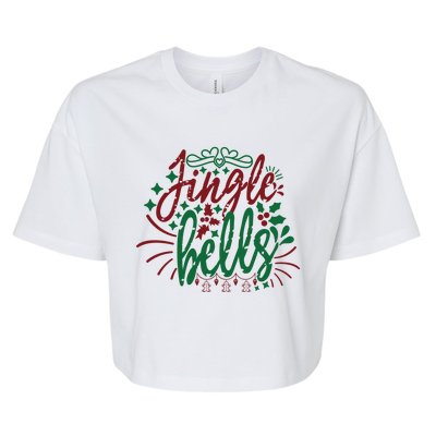 Jingle Bells Bella+Canvas Jersey Crop Tee