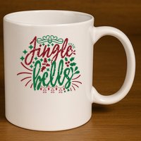 Jingle Bells 11oz C Handle Ceramic Mug