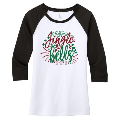 Jingle Bells Women's Tri-Blend 3/4-Sleeve Raglan Shirt