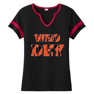 Who Dey Ladies Halftime Notch Neck Tee