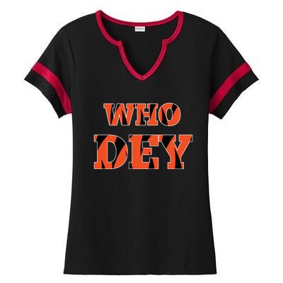 Who Dey Ladies Halftime Notch Neck Tee