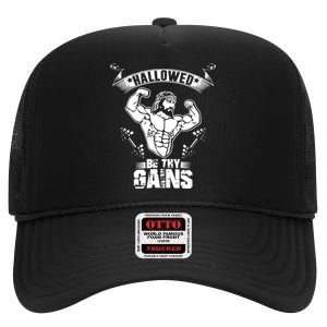 Jesus Bodybuilding High Crown Mesh Back Trucker Hat