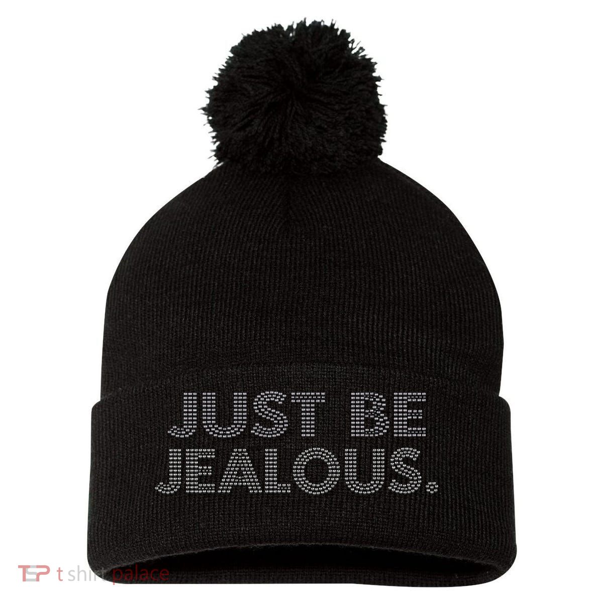 Just Be Jealous Pom Pom 12in Knit Beanie