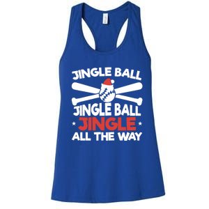 Jingle Ball Jingle Ball Jingle All The Way Xmas Baseball Fan Gift Women's Racerback Tank