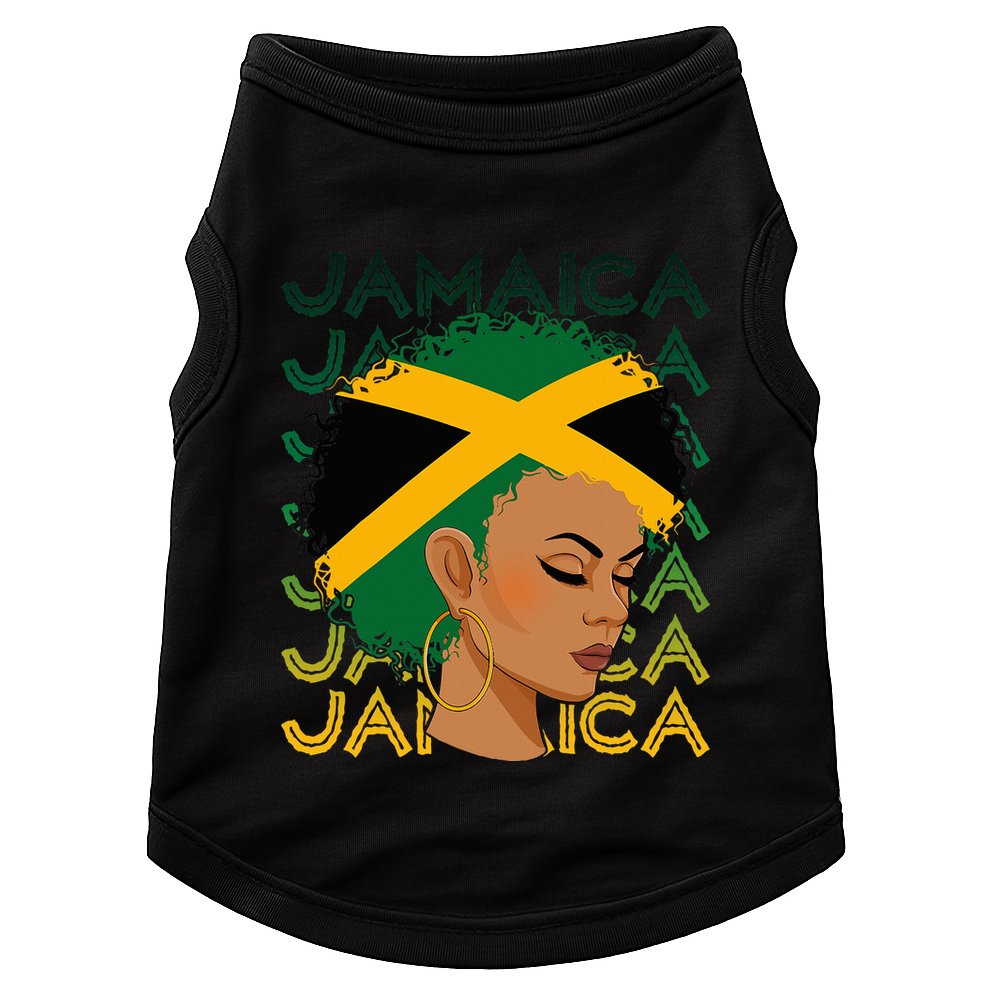 Jamaican Black Jamaica Flag Hair Doggie Tank