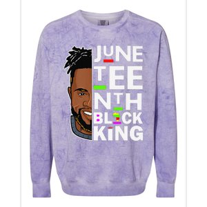 Juneteenth Black King Melanin Father Dad Son Dad Da Colorblast Crewneck Sweatshirt