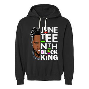 Juneteenth Black King Melanin Father Dad Son Dad Da Garment-Dyed Fleece Hoodie