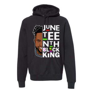 Juneteenth Black King Melanin Father Dad Son Dad Da Premium Hoodie