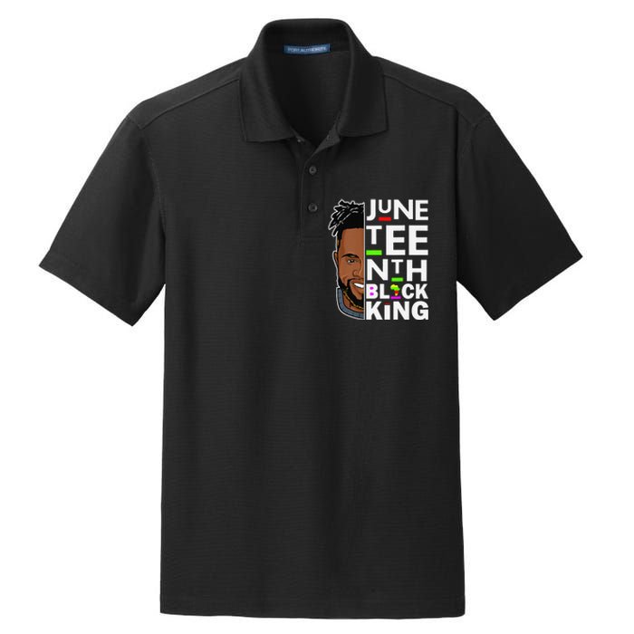 Juneteenth Black King Melanin Father Dad Son Dad Da Dry Zone Grid Polo