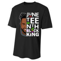 Juneteenth Black King Melanin Father Dad Son Dad Da Performance Sprint T-Shirt